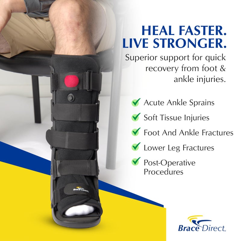 Brace Direct Tall Air CAM Walker Fracture Boot - Orthopedic Boot for Foot Fractures, Sprained Ankles & Surgery Recovery (Small - US Shoe Men 4.5-7 / Women 6.5-8) - Image 5